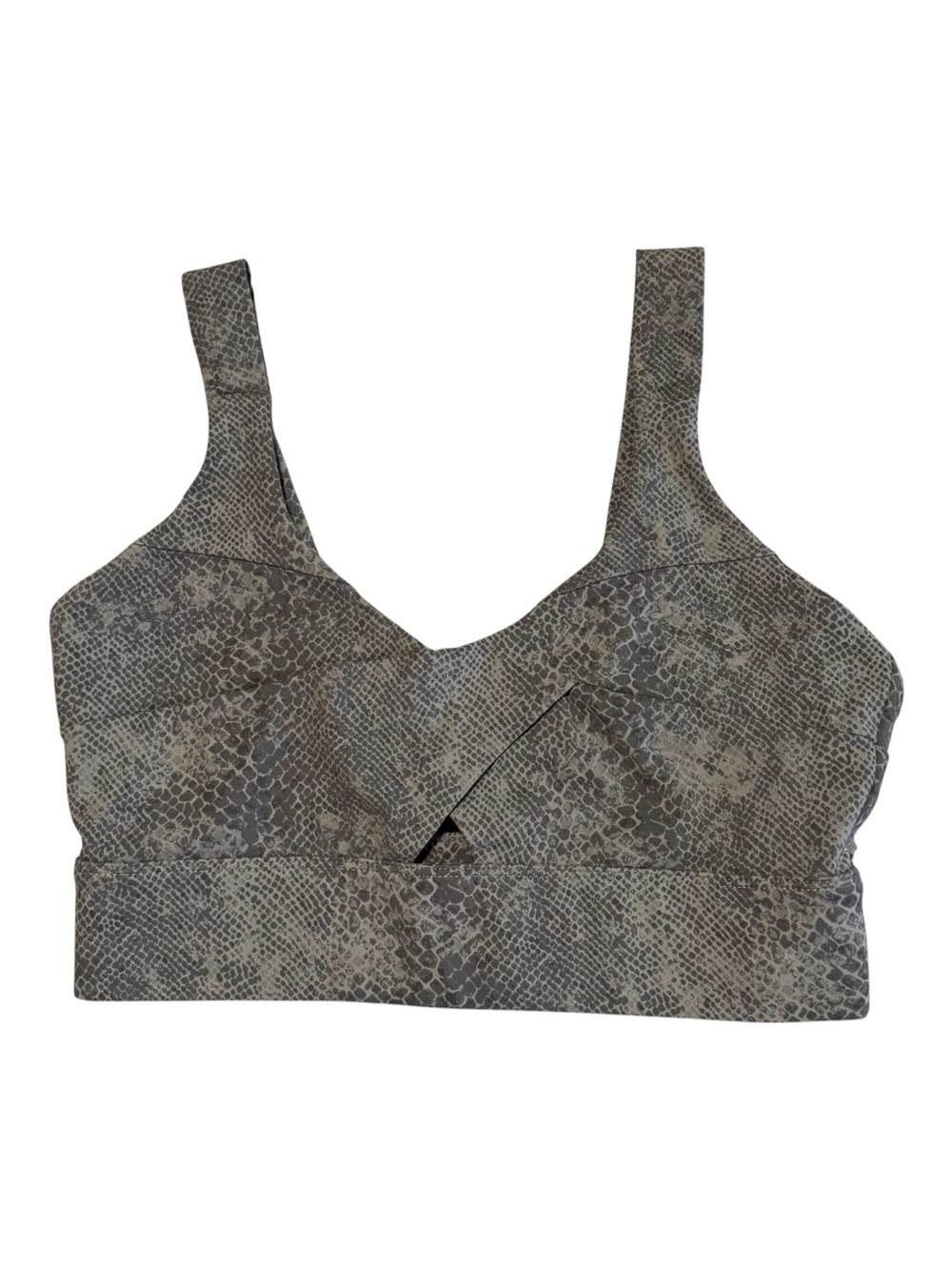 Varley Grey Reptile-Print Sports Bralette